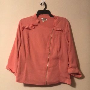 1X CJ Banks Salmon 3/4 Sleeve Jacket